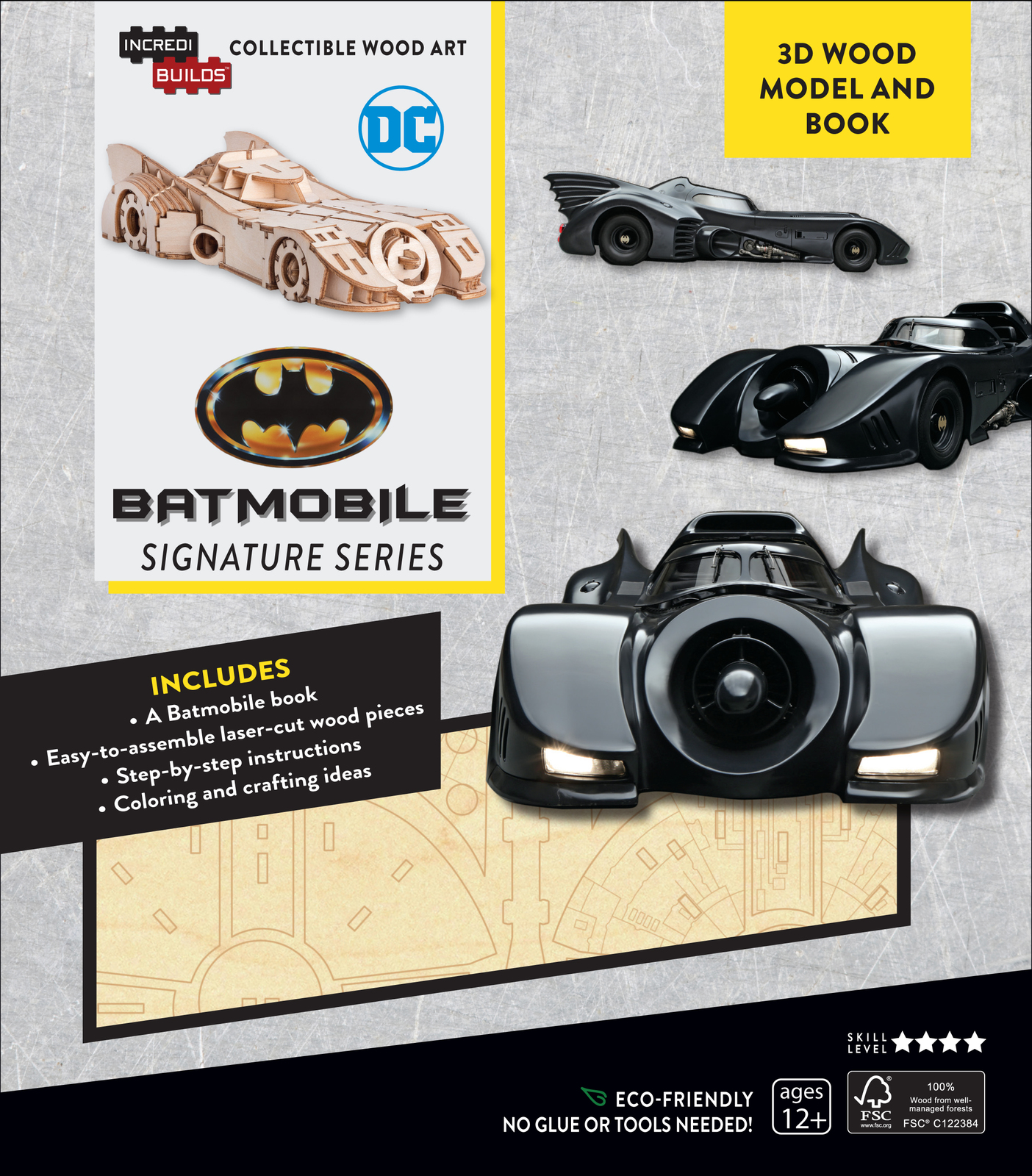 IncrediBuilds: Signature Series 3D Wood Model and Book - Batmobile