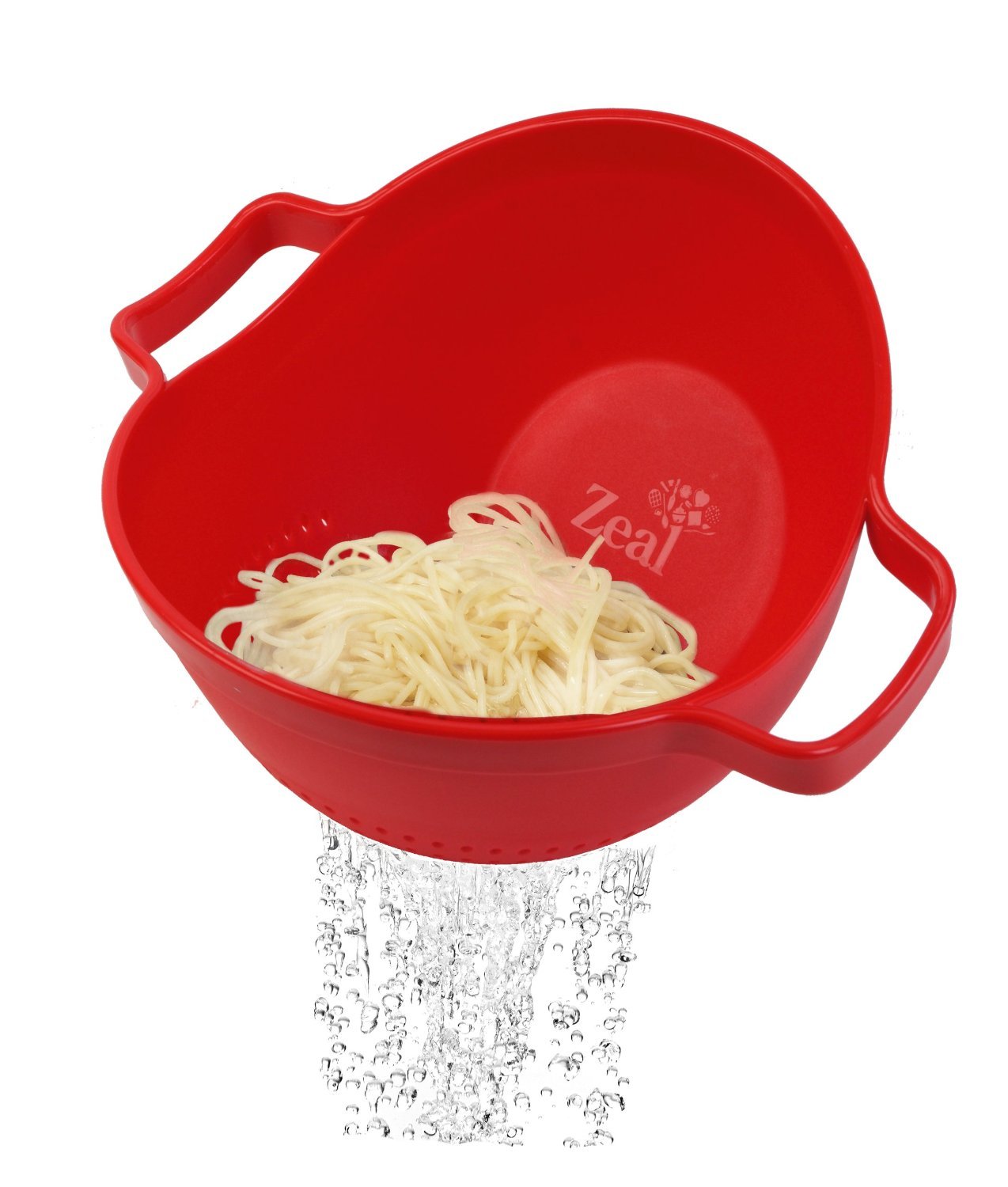 Zeal Drain & Serve Colander (Red) at Mighty Ape NZ