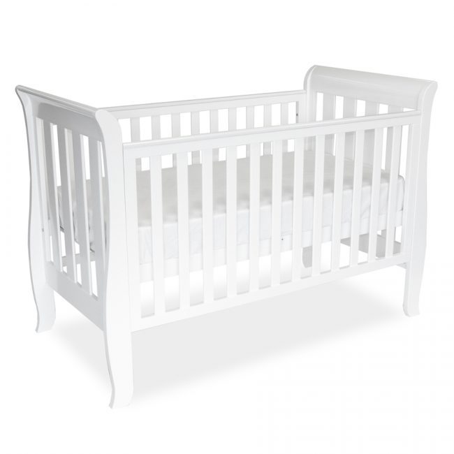 Babyhood: Sleigh Cot - White