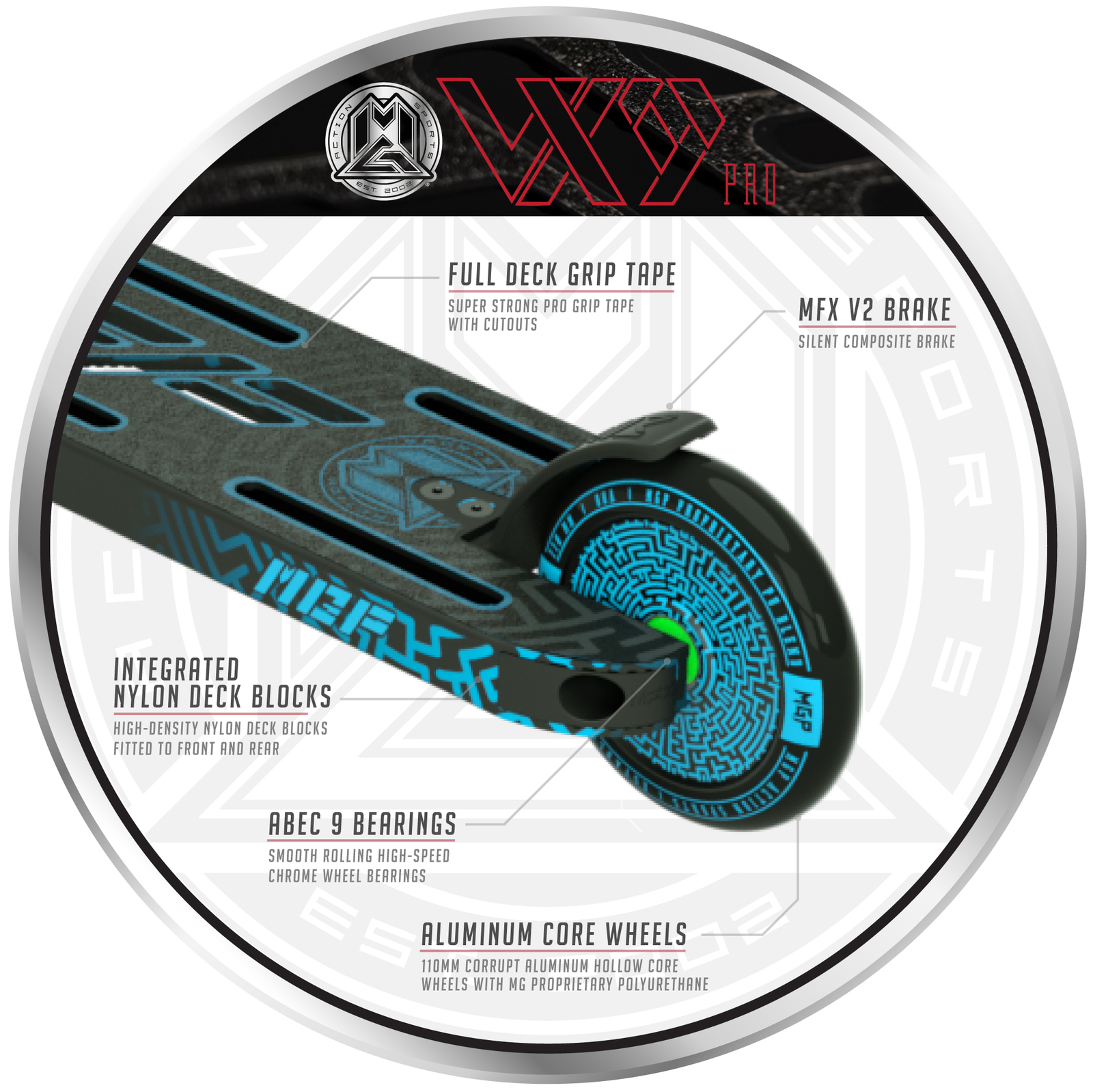 MADD Gear: VX9 Pro Scooter - Black/Blue image