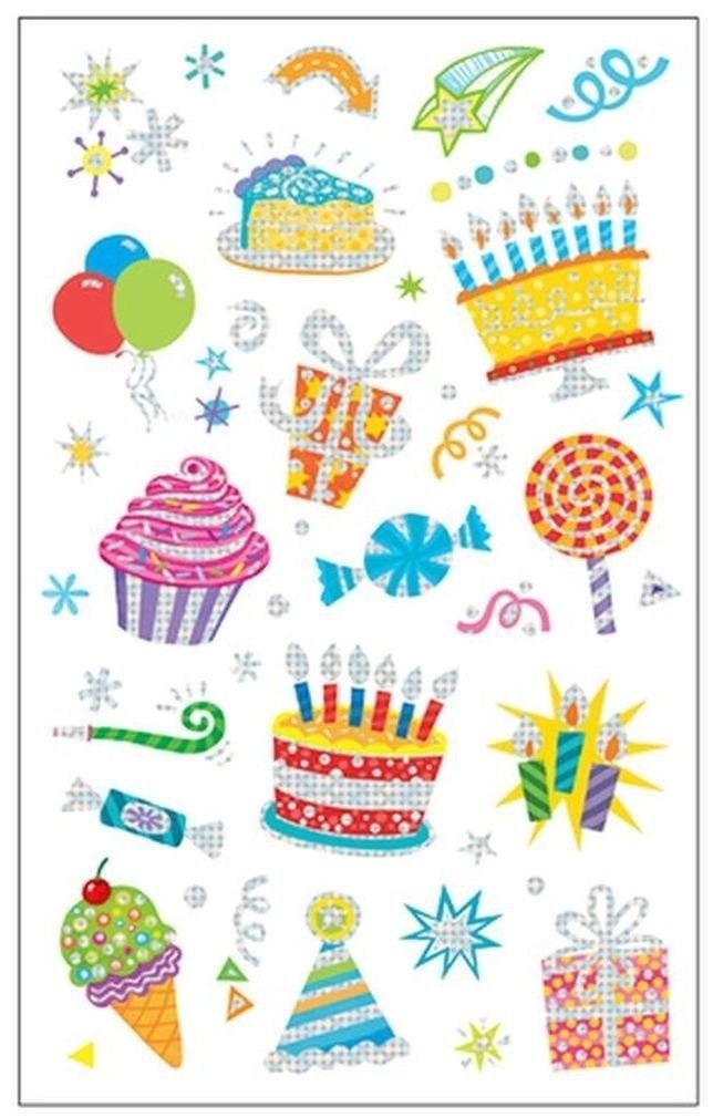 Peaceable Kingdom: Glitter & Foil Stickers - Birthday Fun image