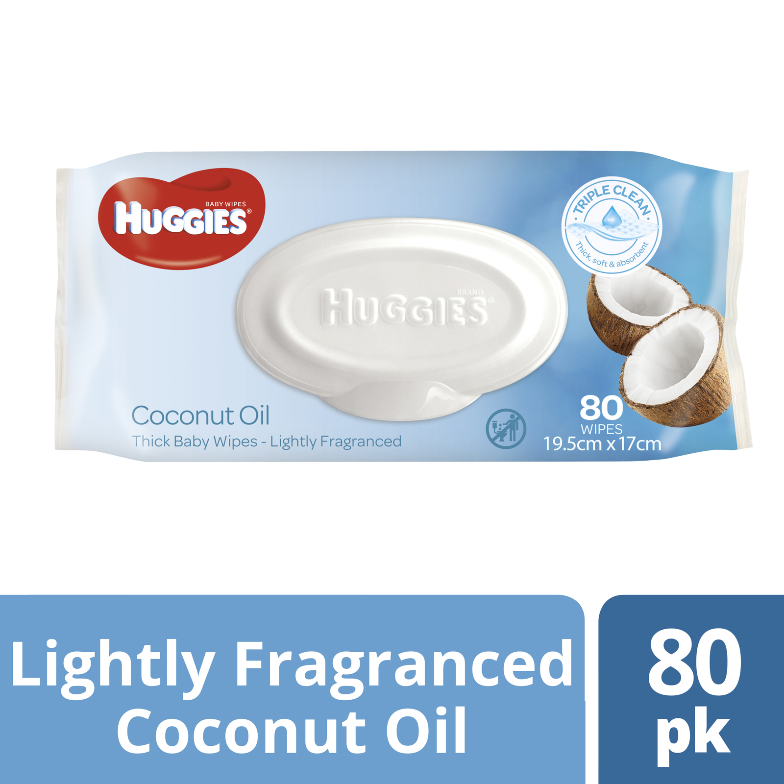 Huggies Baby Wipes - Coconut (80 Wipes) image