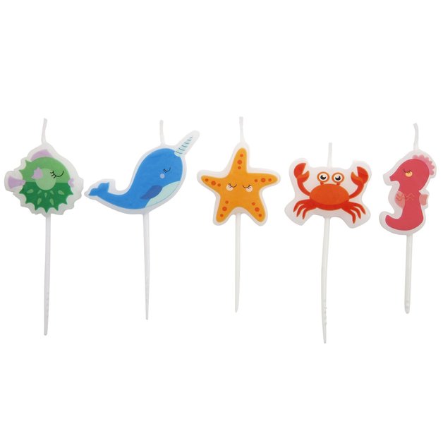 Sunnylife Birthday Candles Under Sea (Set of 5) at Mighty Ape NZ