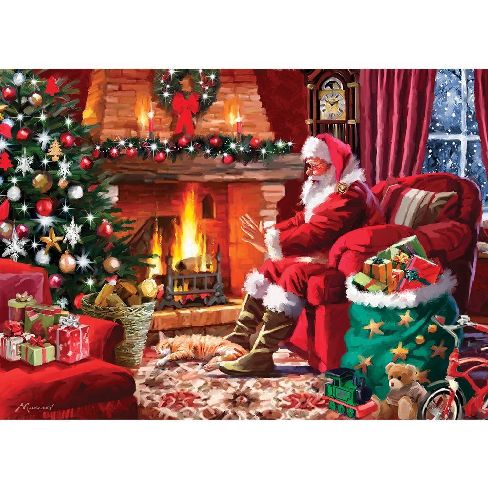Holdson: 1000 Piece Puzzle - Tis The Season II (Santa By The Fire) image
