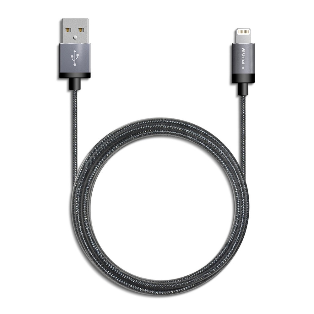 Verbatim Metallic Charge & Sync Lightning Cable - Space Grey image