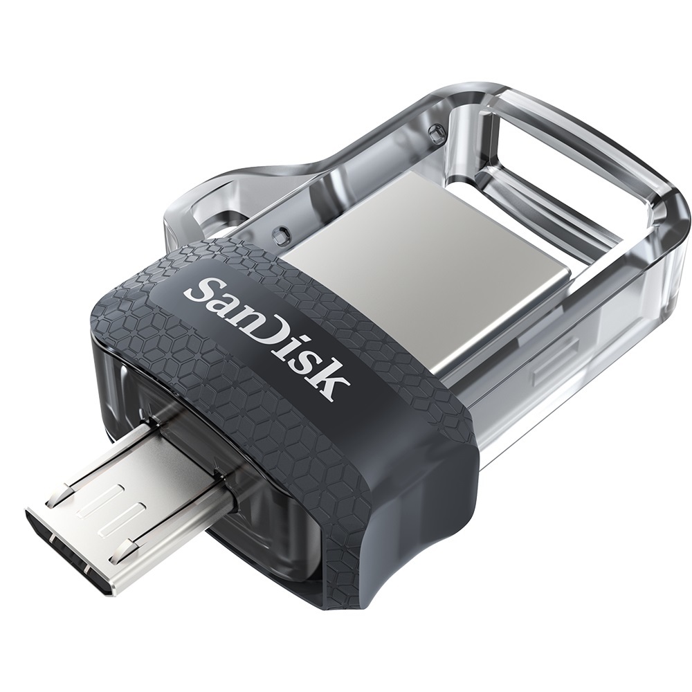 16GB SanDisk Ultra Dual Drive M3.0 SDDD3 150MBs Read USB3.0/Micro-USB Connector - Black