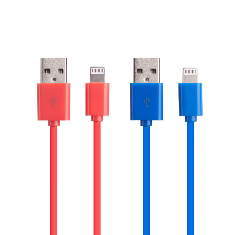 lightning cable twin pack red and blue image