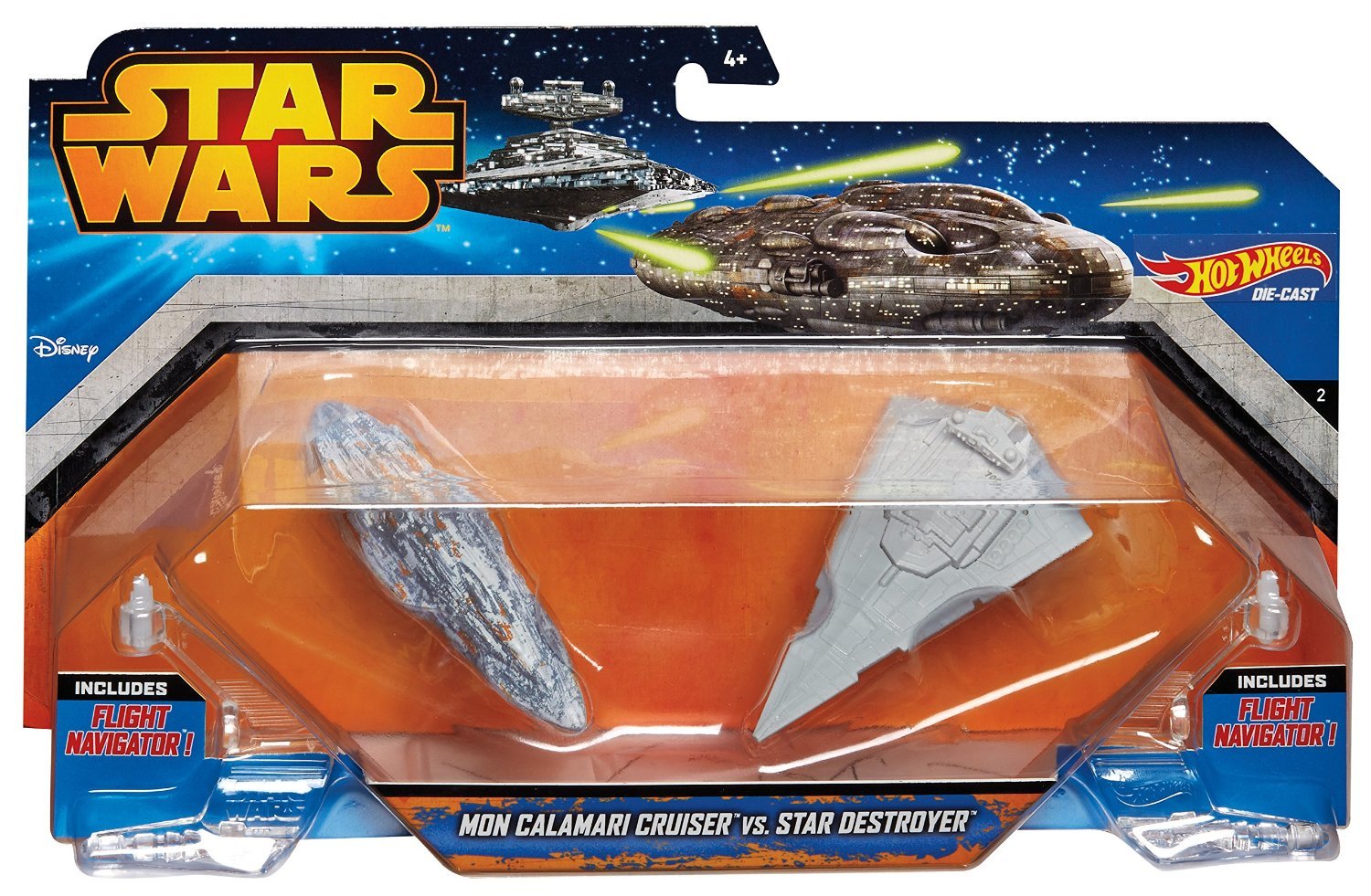 STAR WARS HOT WHEELS STARSHIPS STAR DESTROYER vs MON CALAMARI CRUISER 2-PACK NEW