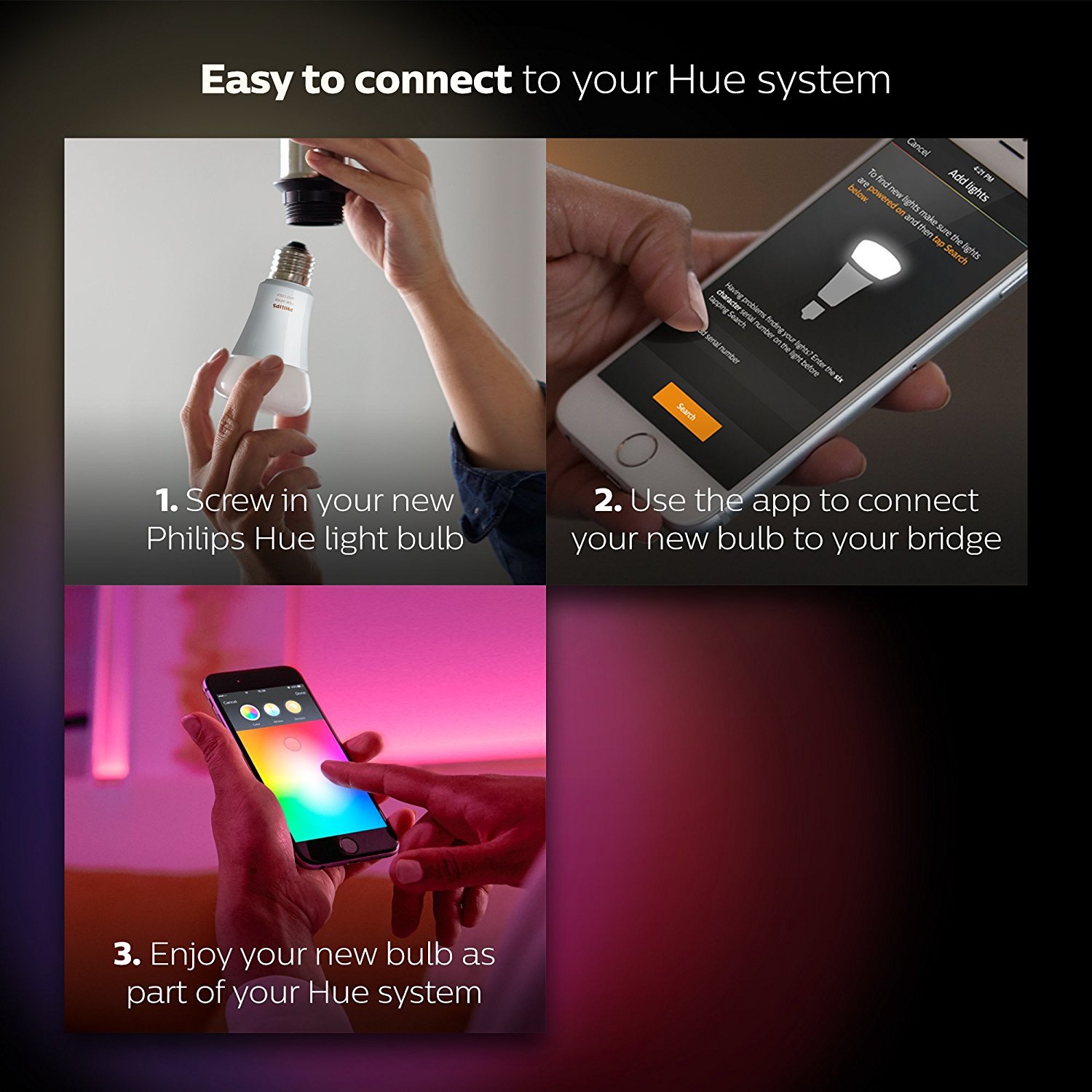 Philips Hue Color/White Bulb - Edison Screw image