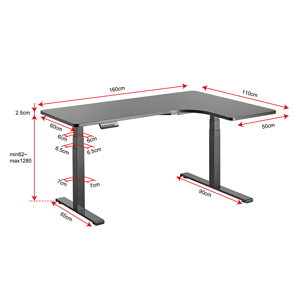 Buy Gorilla Office Height Adjustable Desk Black/Black at Mighty Ape NZ