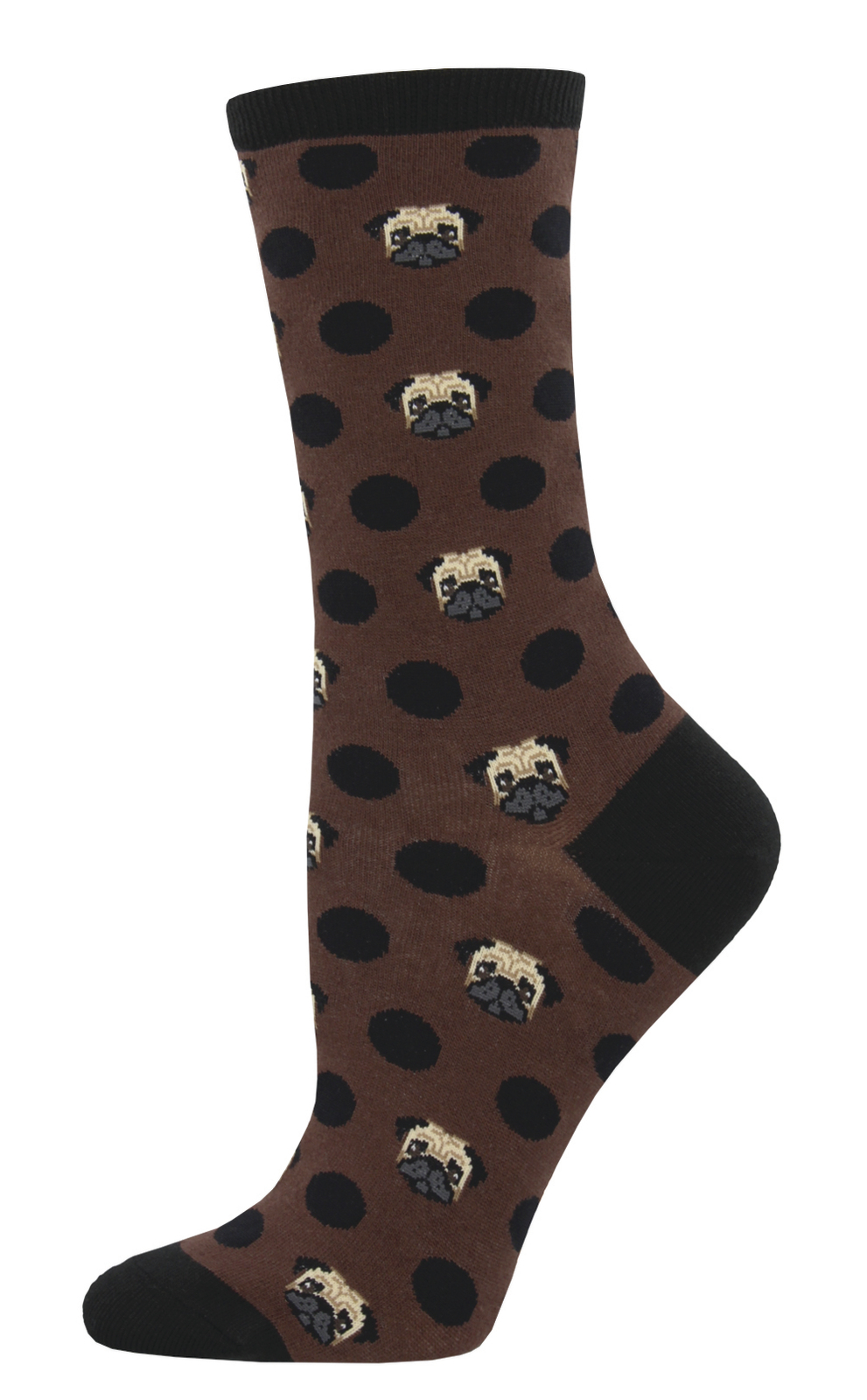 Socksmith: Women's Pugka-Dot Crew Socks - Brown image
