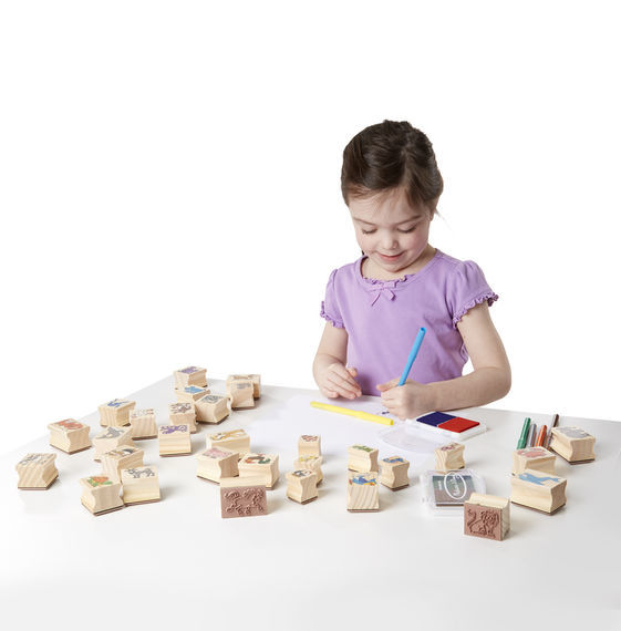 Melissa & Doug: Deluxe Wooden Animals Stamp Set