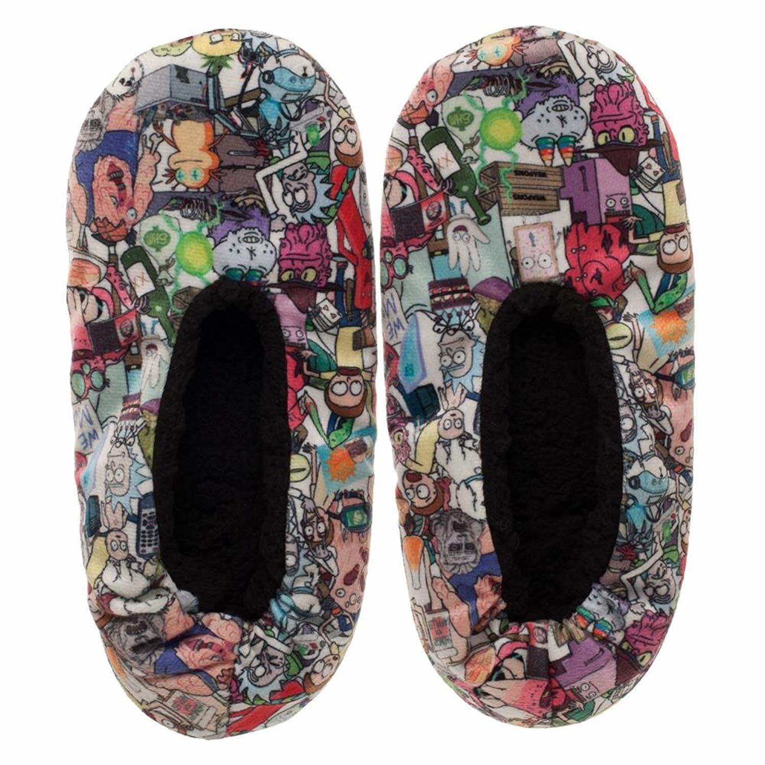 Rick and Morty - Women's Cozeez Slippers -White (S/M)