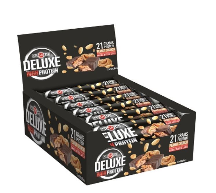 Buy Musashi Deluxe High Protein Bar Peanut Crunch (12x60g) at Mighty