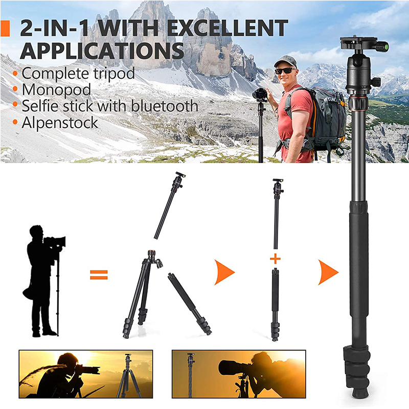 4-in-1 Professional Multifunction Tripod Set - Black image