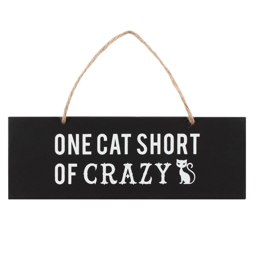 One Cat Short of Crazy Wall Sign image