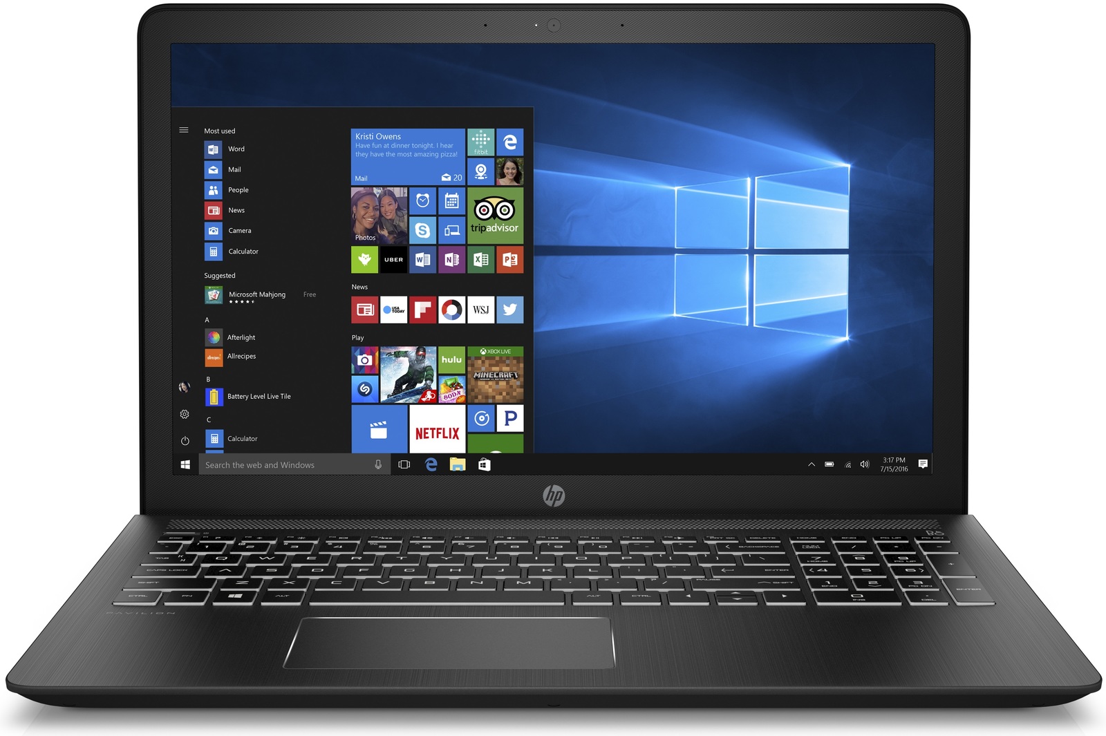 HP Power Pavilion 15-CB020TX 15.6" Gaming Laptop, Intel Core i7-7700HQ, 8GB RAM, GTX 1050 4GB.