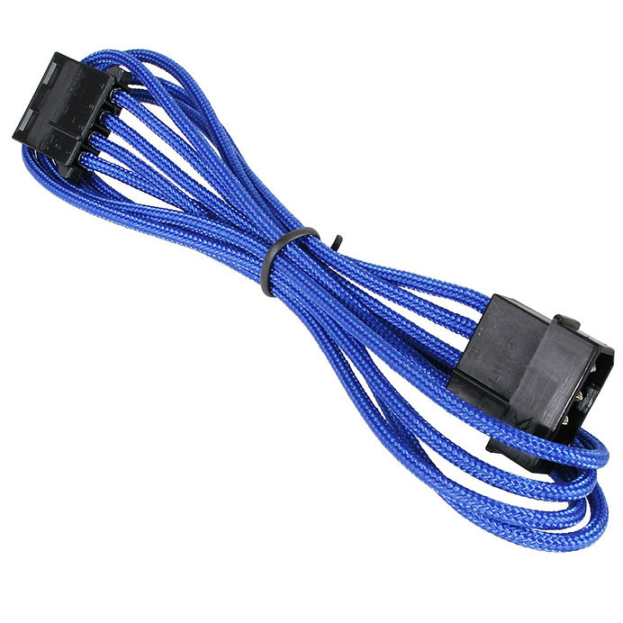 BitFenix Sleeved 4-Pin Molex Male- Female Extension Cable 45cm - Blue/Black image