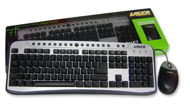 Laser Internet multimedia keyboard with optical  wheel mouse ps/2 image