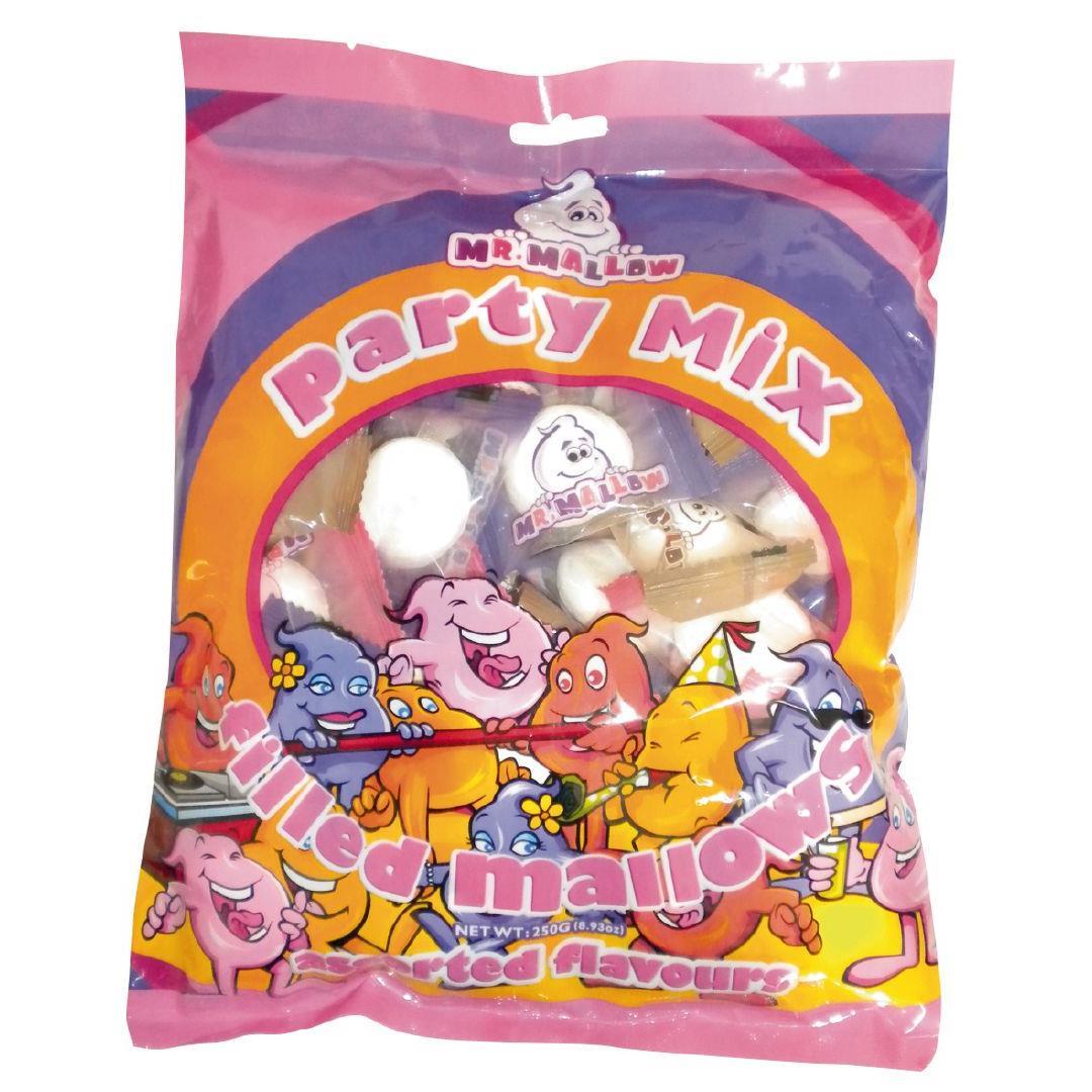 Mr Mallow Filled Marshmallows Party Mix Assorted Flavours (250g) at