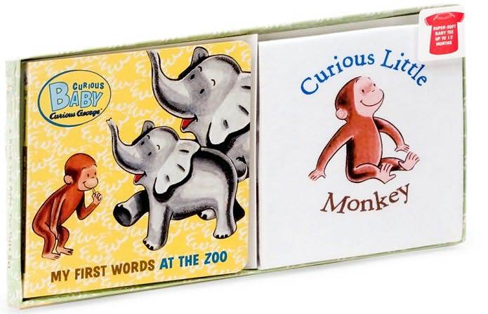 Curious Baby: Curious George Book & T-Shirt Set by H.A. Rey image