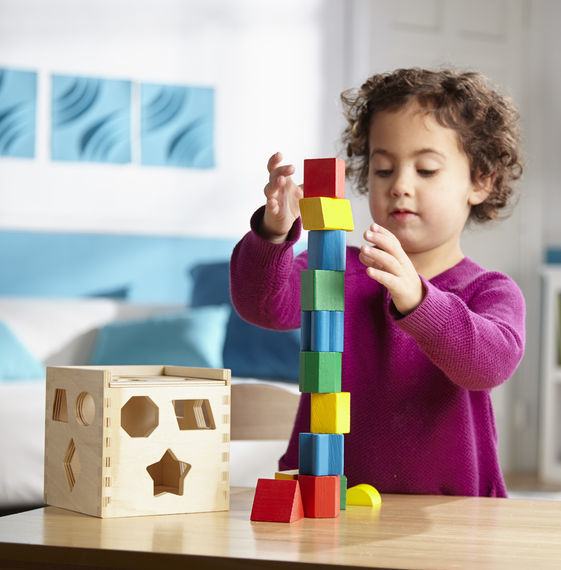 Melissa & Doug: Classic Wood Shape Sorting Cube image