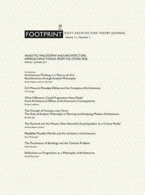 Footprint 20 Analytic Philosophy and Architecture - Approaching Things from the Other Side Vol 11/1 image