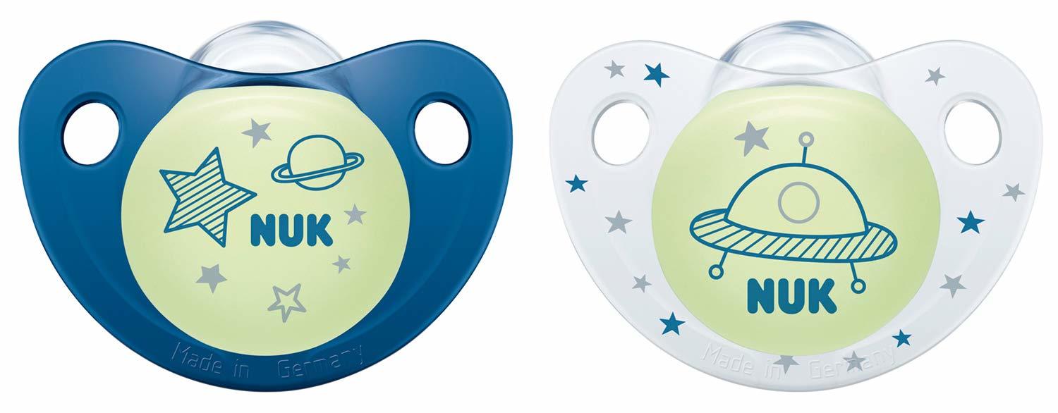NUK: Glow in the Dark Soother - 18+ Months (2 Pack) Blue image
