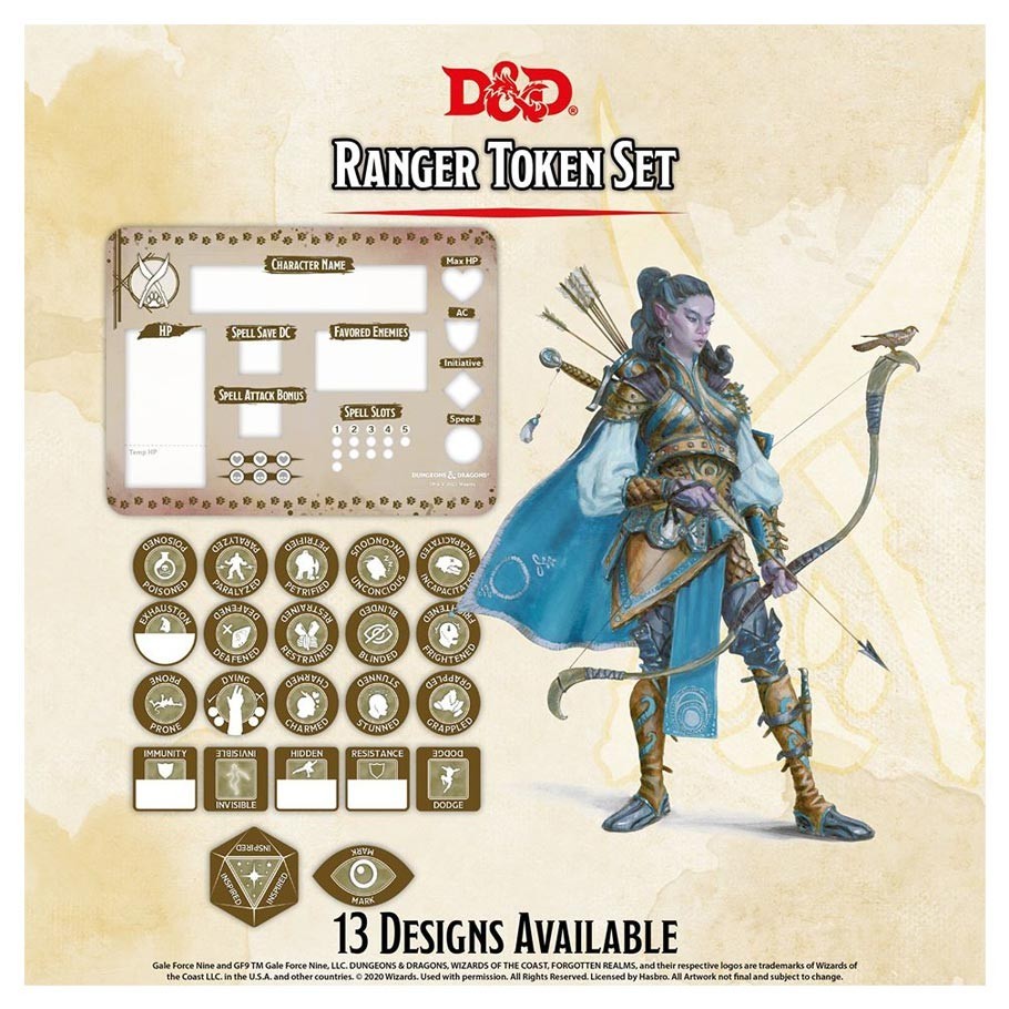Dungeons & Dragons Character Tokens Ranger Token Set at Mighty Ape NZ