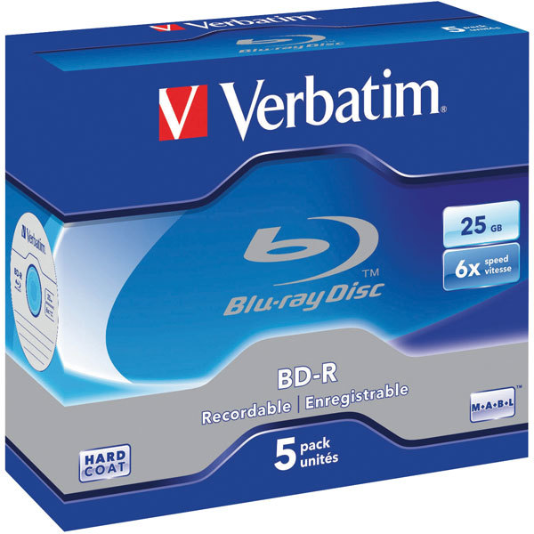 Verbatim BD-R 25GB Jewel Case 6x (5 Pack) image