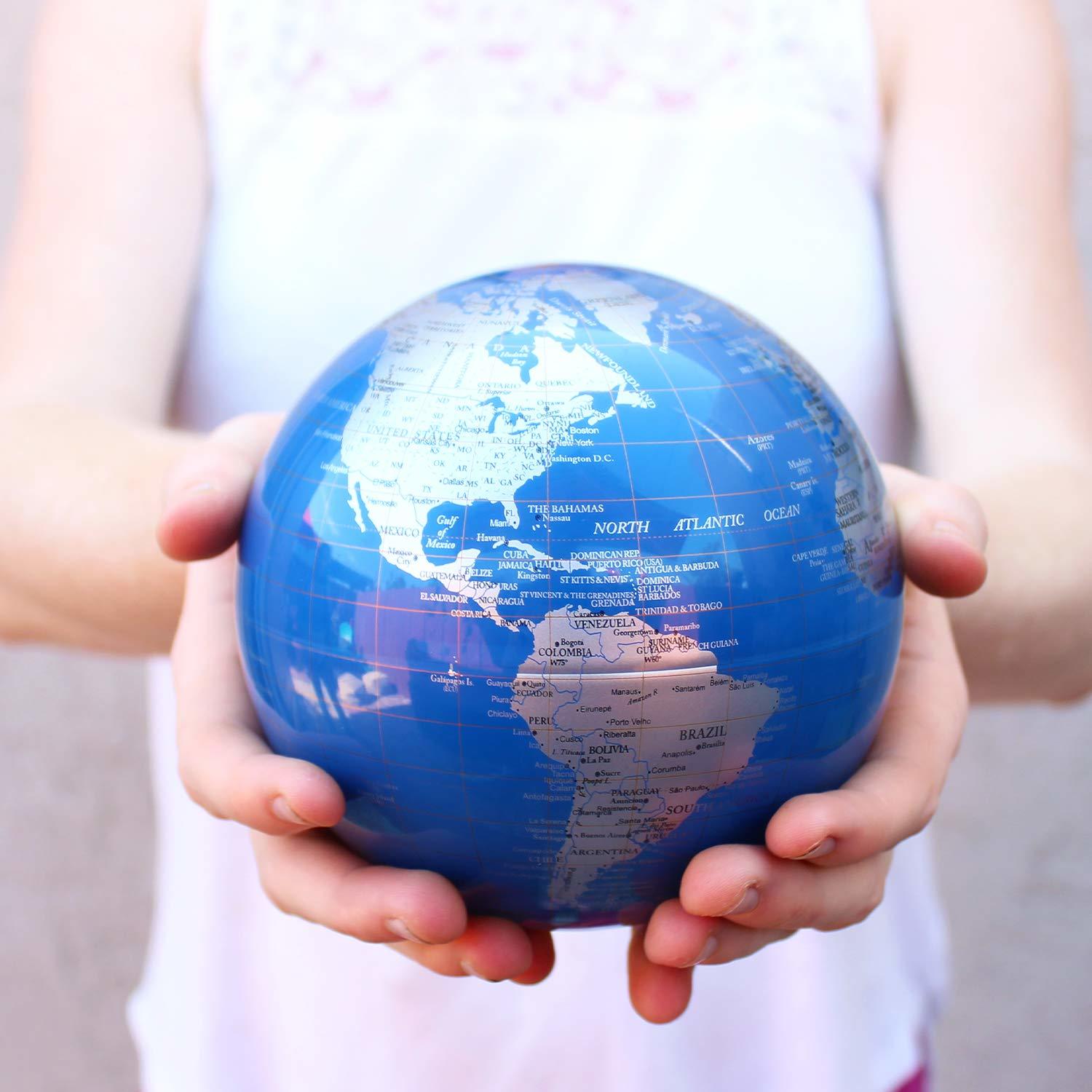 MOVA: Self Rotating Globe - Blue and Silver - 11.5cm image