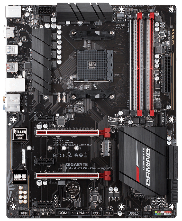 Gigabyte GA-AX370-Gaming K3 ATX Motherboard image