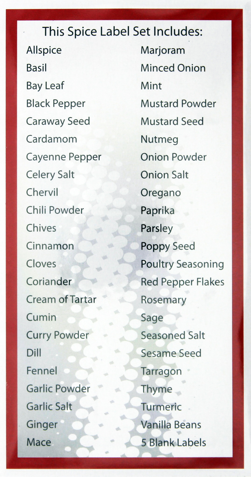 Herb and Spice Labels Images at Mighty Ape NZ