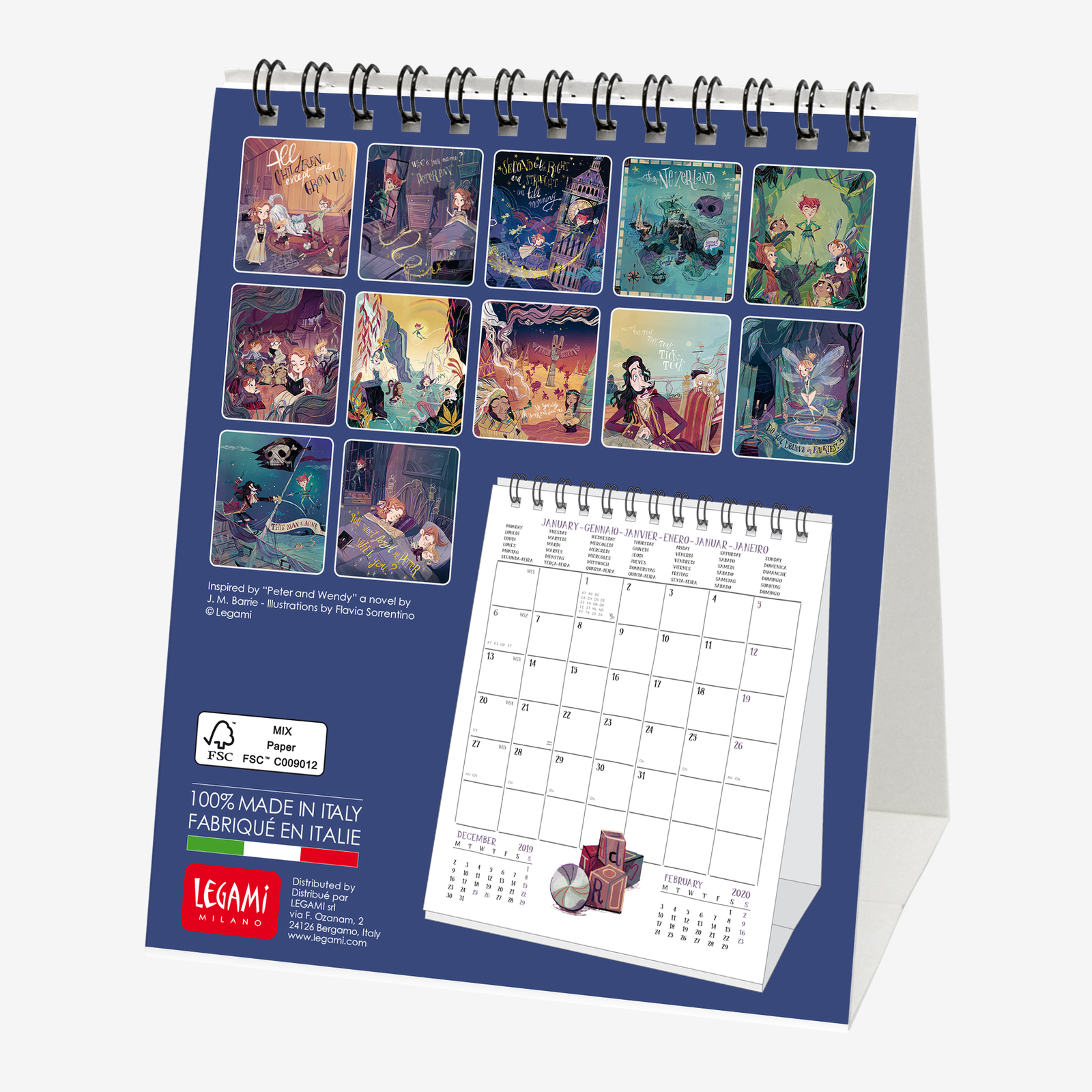 Legami: Peter & Wendy 2020 Desk Calendar image