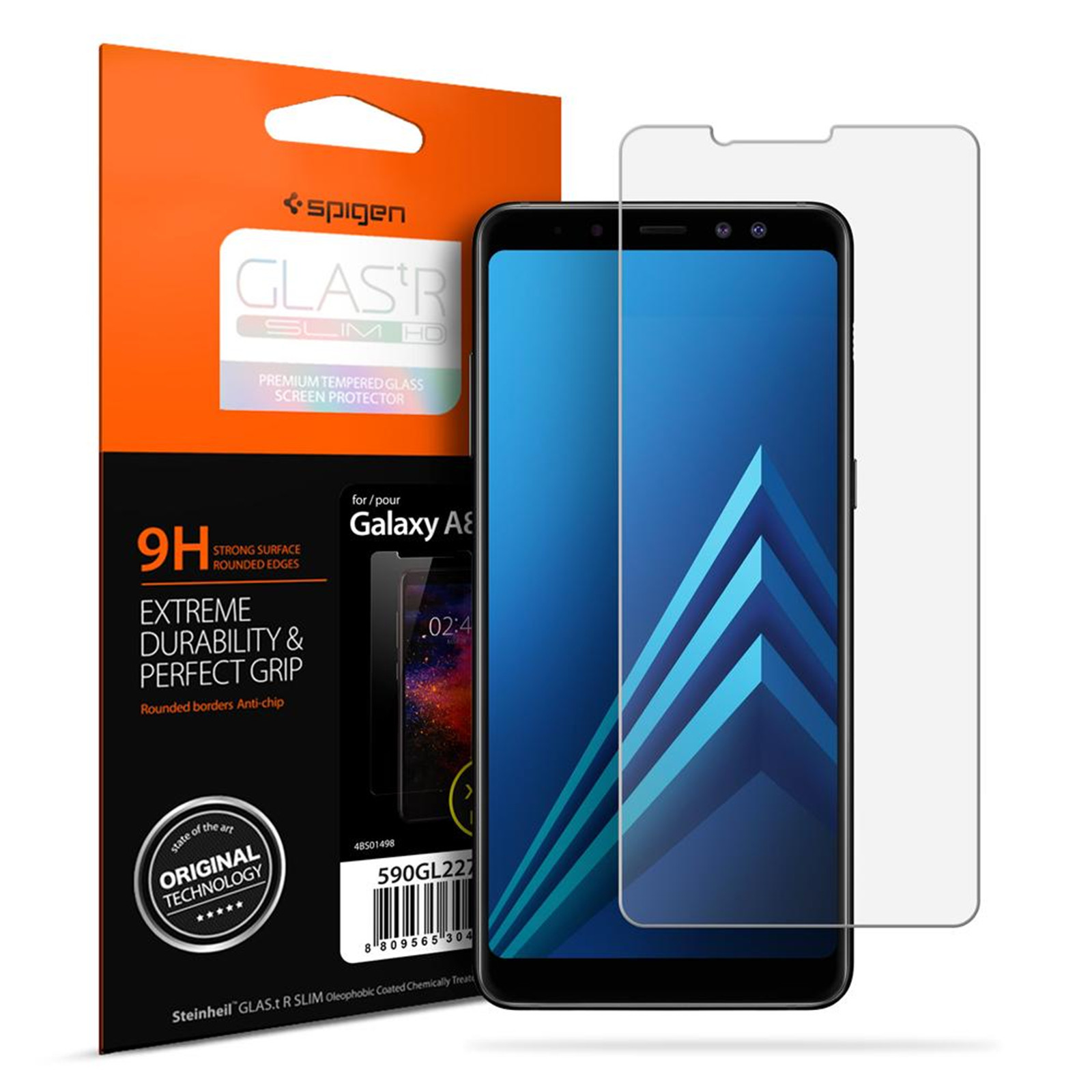 Spigen Galaxy A8 (2018) Premium Tempered Glass Screen Protector image