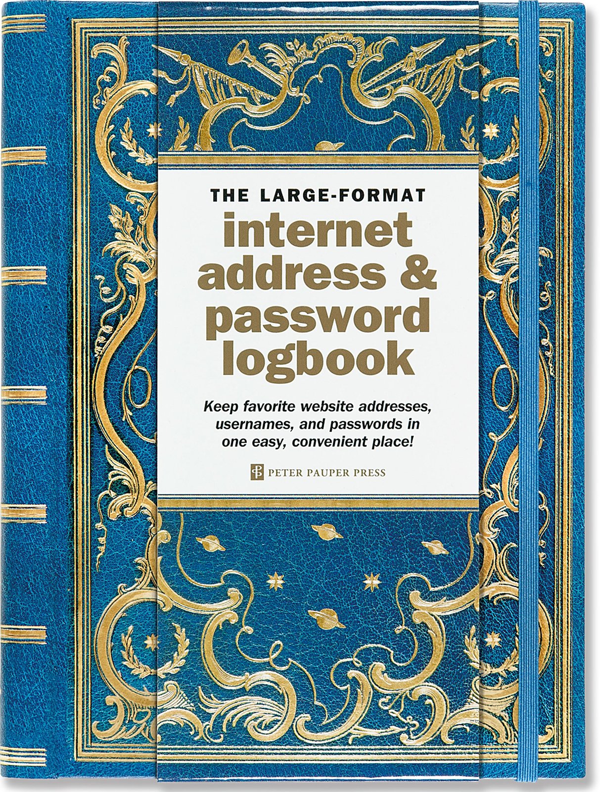 Celestial Large-Format Internet Address & Password Logbook on Hardback