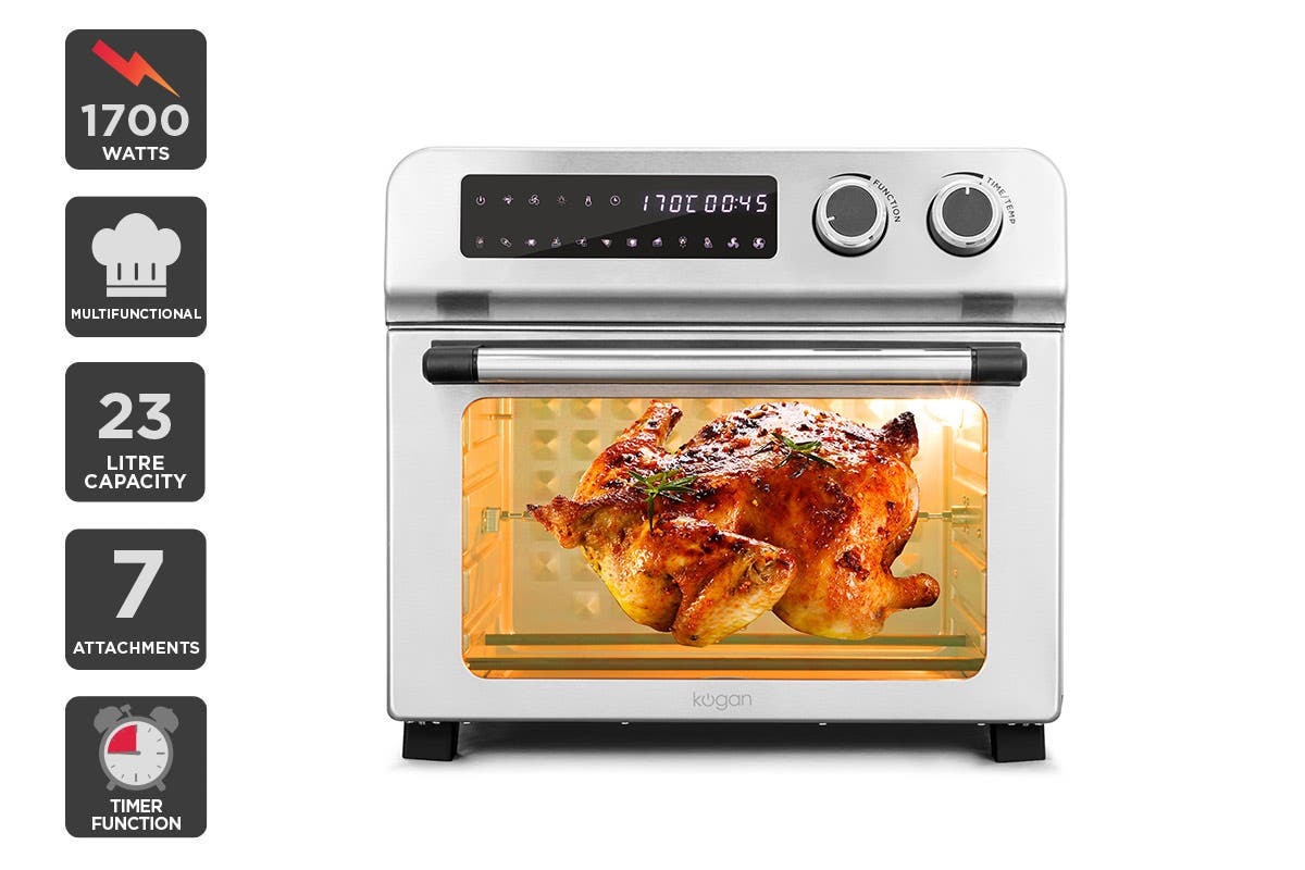 Buy Kogan 23L 1700W Digital Air Fryer Oven (Stainless Steel) at Mighty