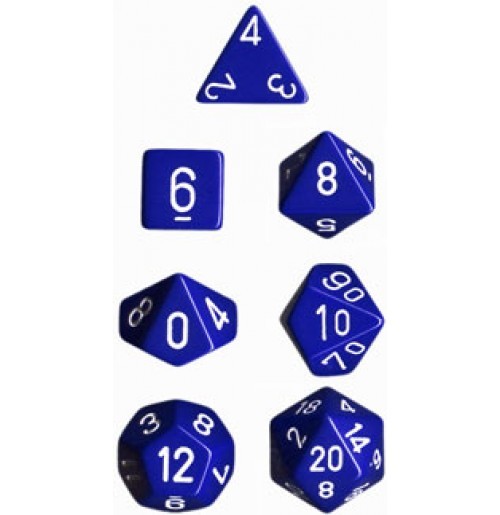 Chessex Opaque Polyhedral Dice Set - Blue/White