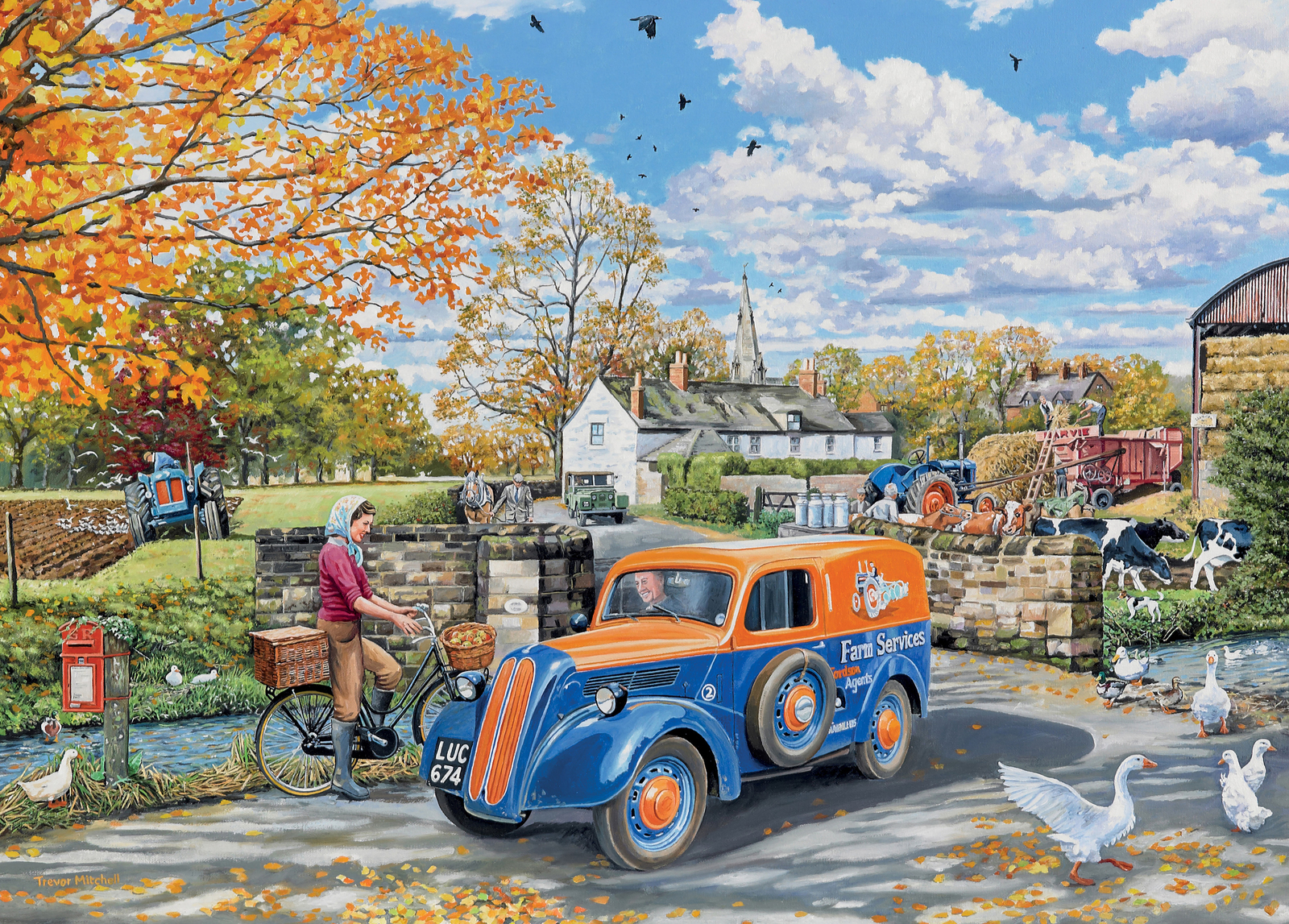 Holdson: 500 Piece XL Puzzle - The English Village S3 (Farm Services) image