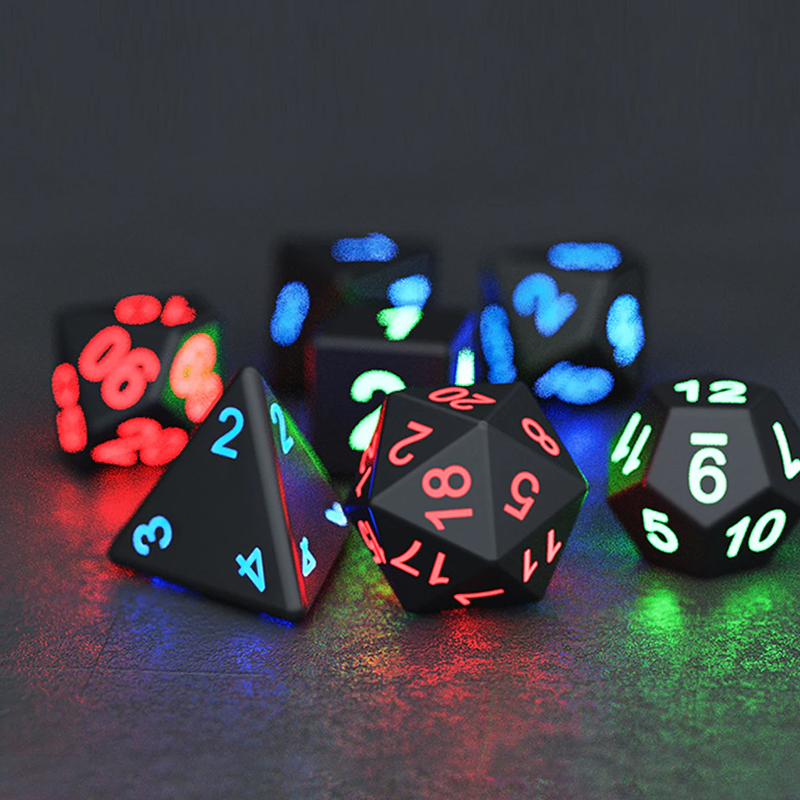 LED Polyhedral Light Up Dice Set (7 Piece Set) at Mighty Ape Australia