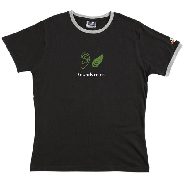 Sounds Mint - Ringer Tee (Black) Small for image