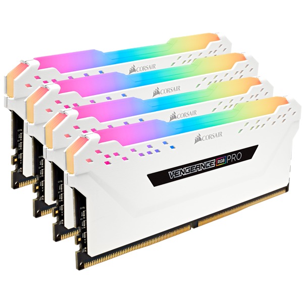 4x8GB Corsair Vengeance DDR4 2666Mhz RGB Pro White Heat Spreader RAM image