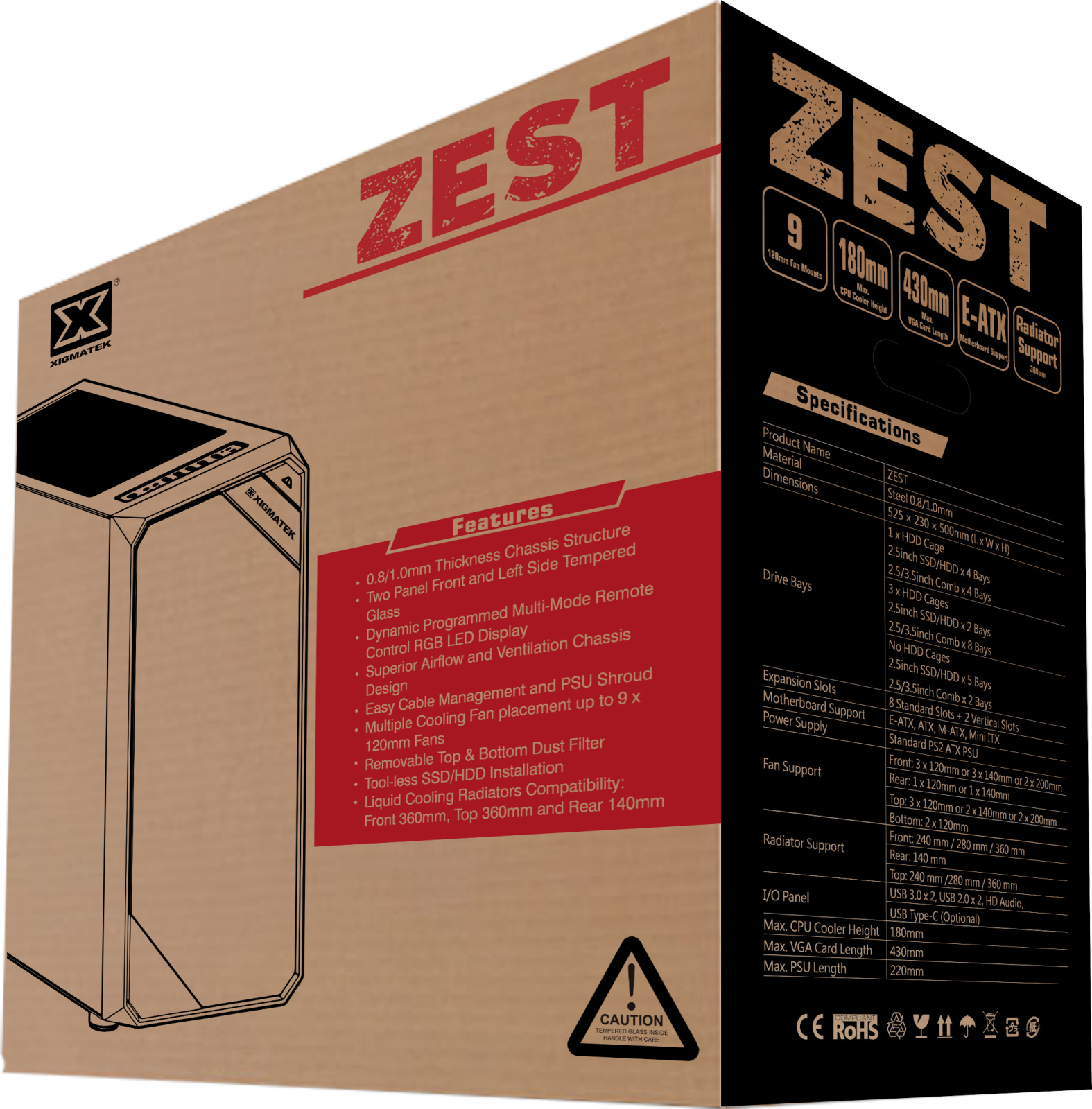 Xigmatek Zest Tempered Glass Mid Tower Case