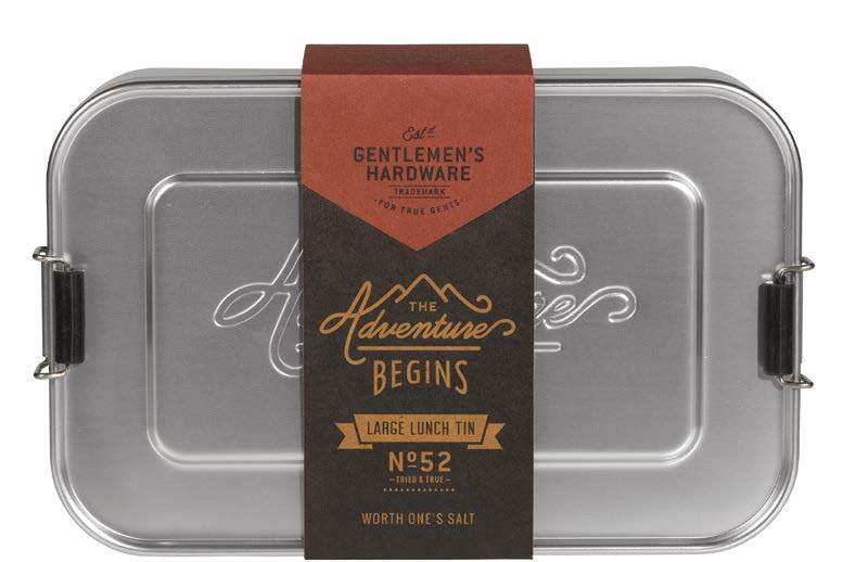 Gentlemen's Hardware Large Aluminium Lunch Tin Silver at Mighty Ape NZ