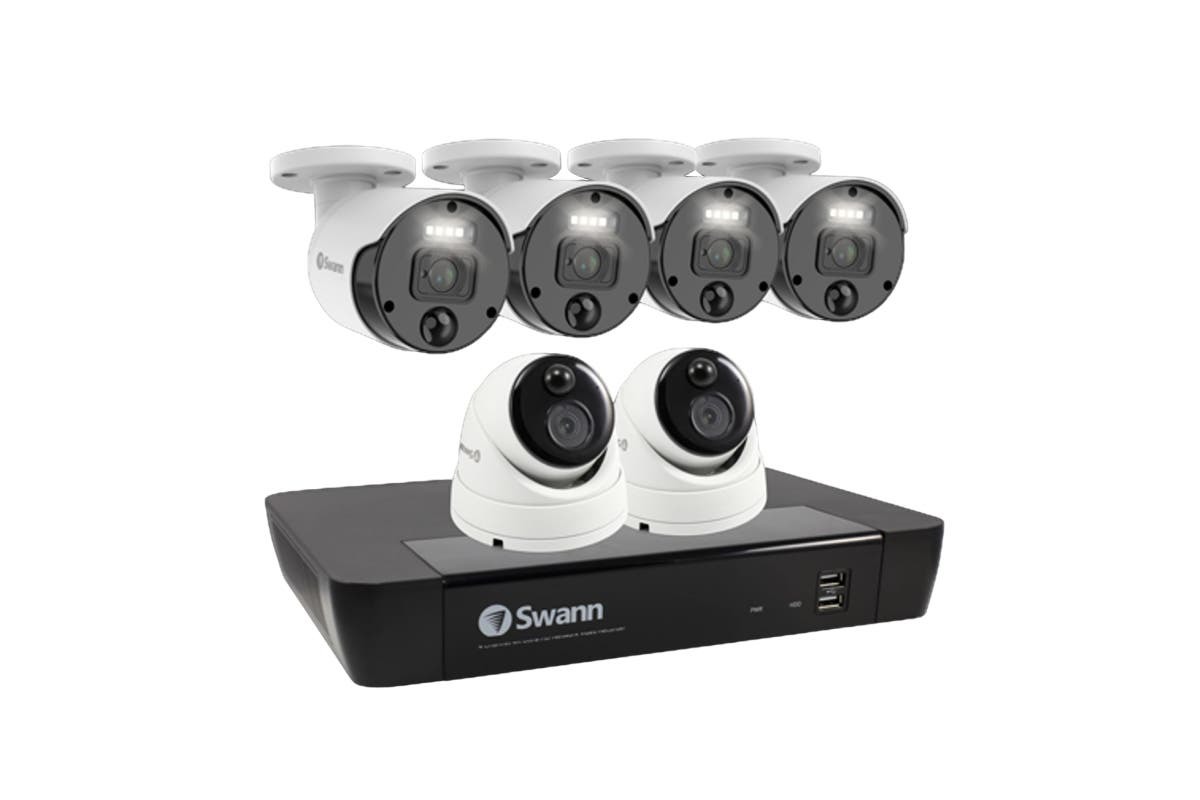 Swann Master Series 8 Channel NVR with 6 x 4K HD Heat & Motion Detection Security Cameras System