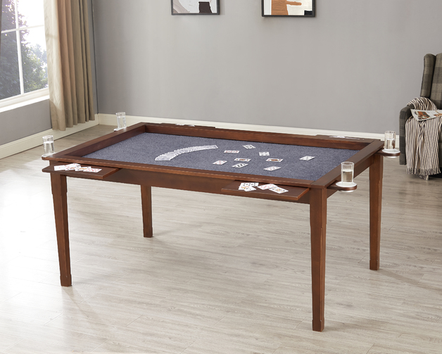 Game Meister Solid Wood Board Game & Dining Table Mahogany Board