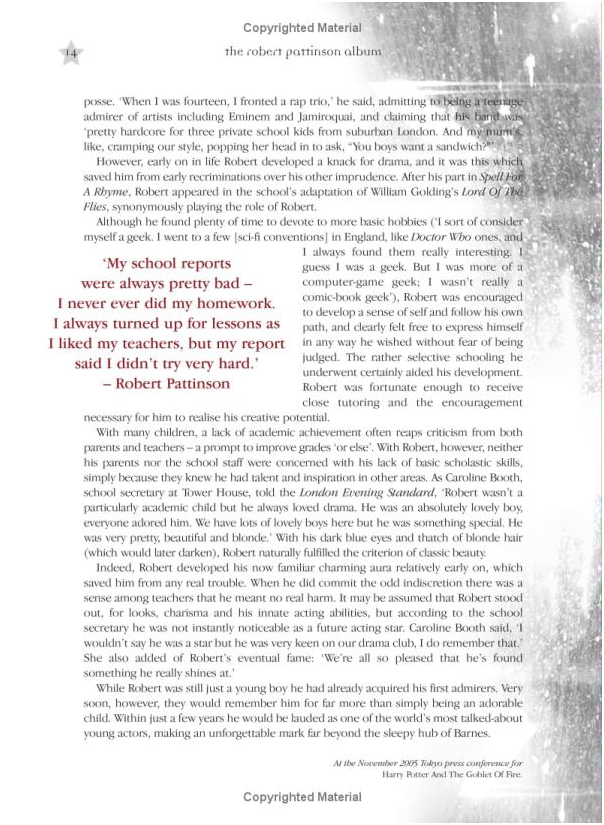 The Robert Pattinson Album (illustrated biography) by Paul Stenning image