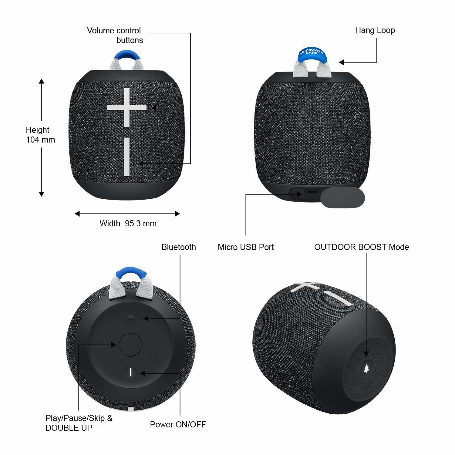 Ultimate Ears Wonderboom 2 Speakers - Black Twin Pack