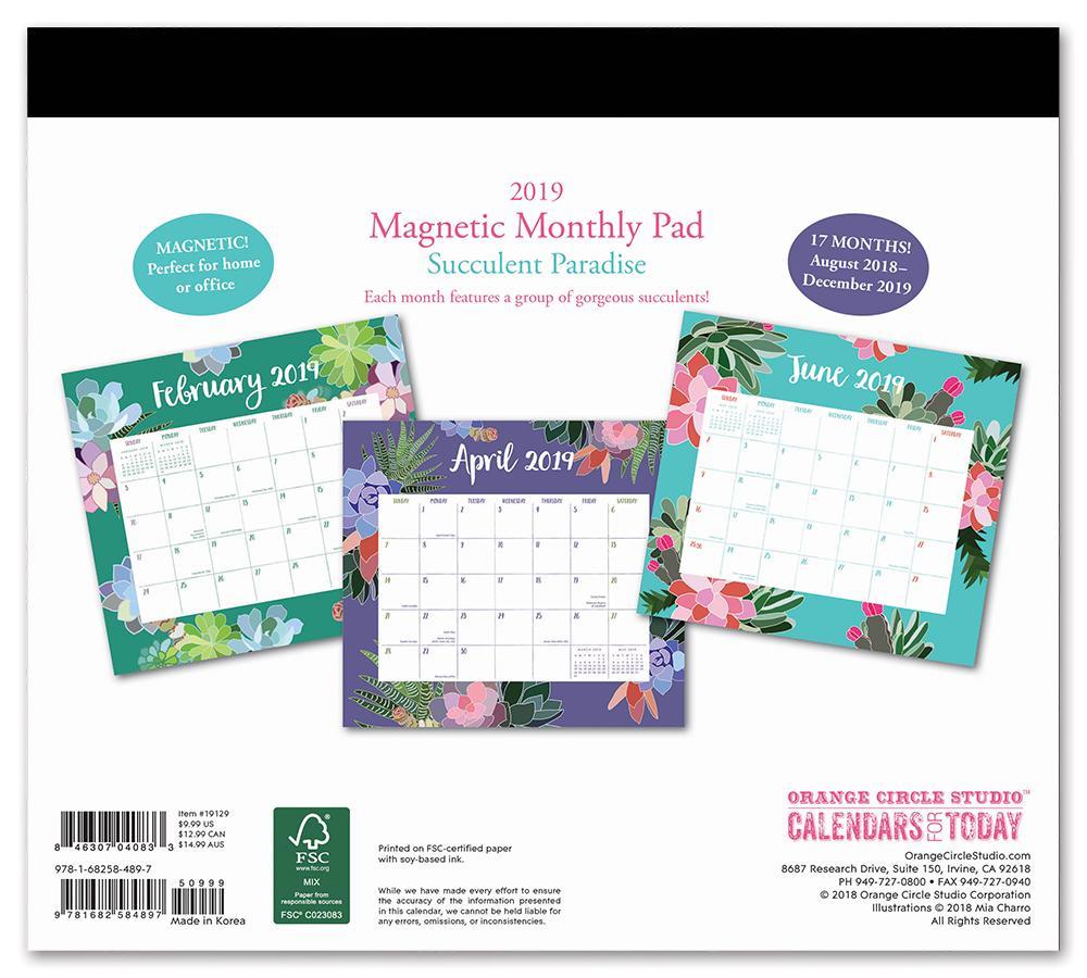 Mia Charro: Succulent 2019 Magnetic Monthly Planner image