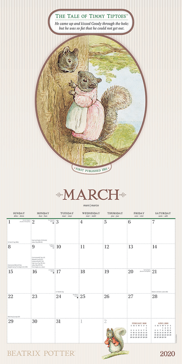 Beatrix Potter 2020 Square Wall Calendar